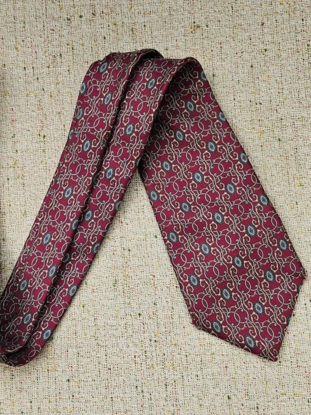 Vintage Christian Dior Men Tie All Silk Classic Necktie Made in USA Damaged